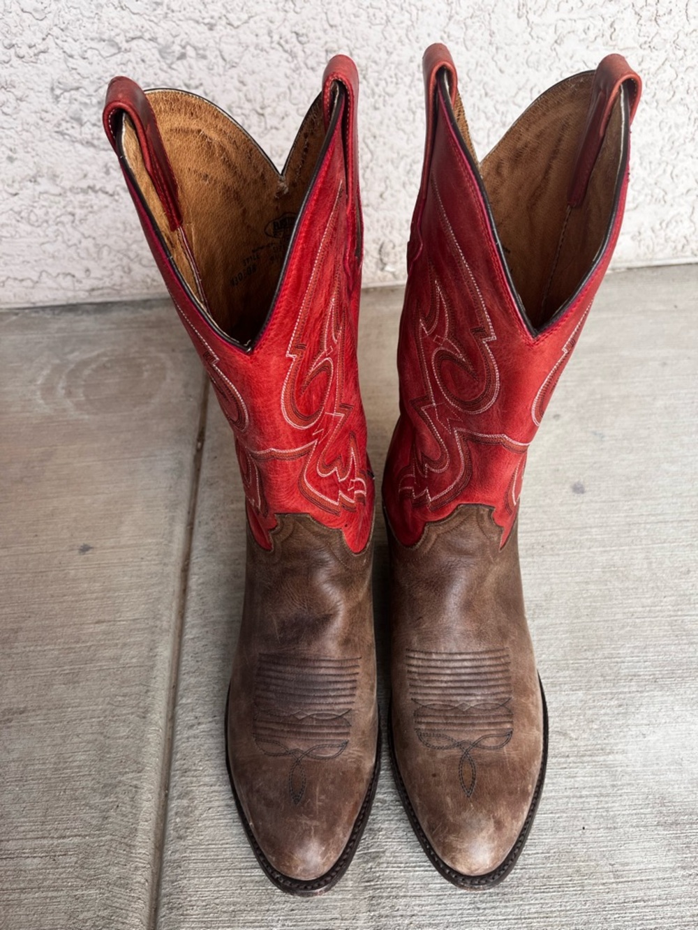 Men's Two-Tone Red & Brown Cowboy Boots